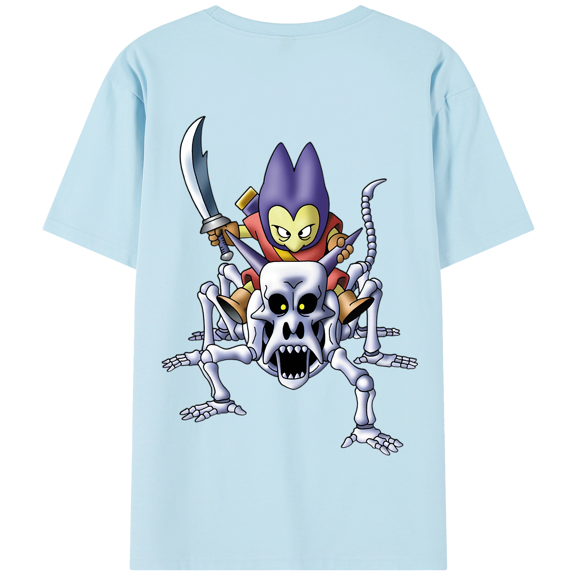 （画像用） ドラゴンクエスト Doragon Kuesuto Dragon Quest 綿100％半袖Tシャツ（背面プリント）